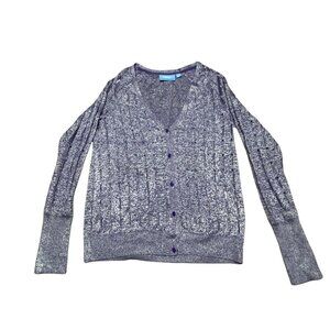 Simply Vera Wang Lavender Purple Sweater Cardigan Button Up Size S Womens Shirt